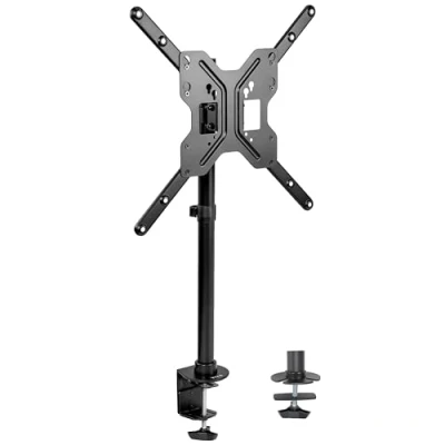 Afbeelding van VIVO Zwarte Ultra Wide Screen tv Desk Mount Volledig beweegbare hoogte verstelbare enkele standaard voor schermen tot 55&quot; (STAND V155C)