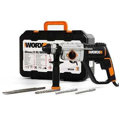 Afbeelding van Worx Boorhamer 3 in 1 600W WX339 2,0J Ø13mm (0 5300 omw/min; SDS boorhouder; toerentalregelaar, levering met boor en beitel)