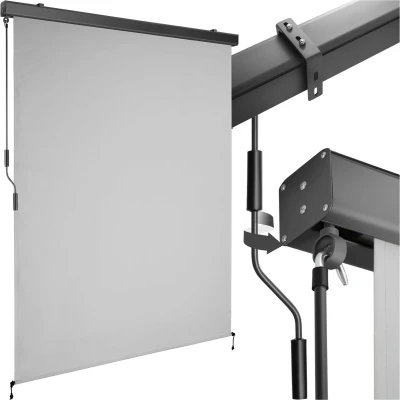 Afbeelding van tectake® Verticale Luifel Eloise 140 x 250 cm Zonwering Rolgordijn Buiten Schaduwdoek Met 2 Wandhouders Handslinger Winddicht Zonnescherm Voor Balkon, Terras, Tuin en Bevestiging aan Muren Lichtgrijs