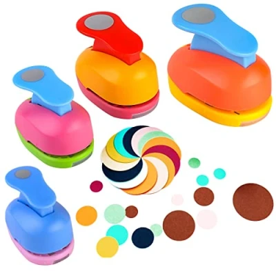 Afbeelding van Vegena Ronde Ponsen 4 Stuks Cirkelpons, Vormponsen Rond, Papierpons Vormpons Set, Uitponsen Vorm Locher voor Scrapbooking, Knutselen, Foto&#039;s, Wenskaarten, Cadeaulabels (8, 15, 25, 38mm)
