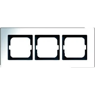 Afbeelding van Abb busch jaeger carat 3 voudig afdekraam glanzend horizontaal verticaal 249x107x11mm ip20 chroom 2cka001754a4362