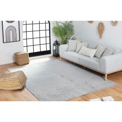 Afbeelding van SURYA Vloerkleed Woonkamer, Slaapkamer Modern Scandinavisch Tapijt EMIKO Grijs 80x150cm
