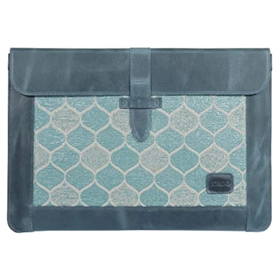 Afbeelding van Londo Echte Lederen Tas/Shell Compatibel met MacBook Pro 15 &amp; 16 inch (Blauw)