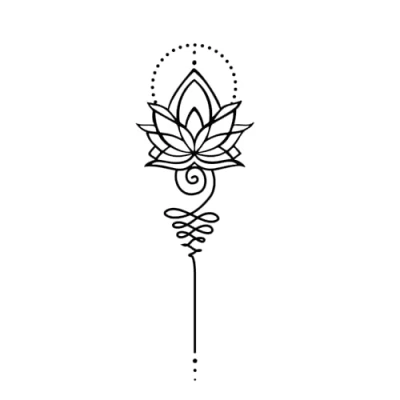 Afbeelding van Inkster tattoo Lotus met extensie Waterdichte veganistische tijdelijke tatoeages voor volwassenen EU cosmetisch gecertificeerde kleur revolutionaire van 2 weken