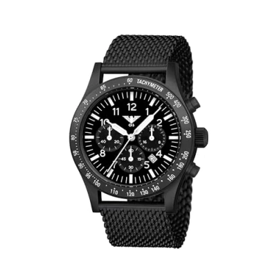 Afbeelding van KHS KHS.PLABSSC.MB Polshorloge Heren Solar PLATOON Black Steel Chronograph