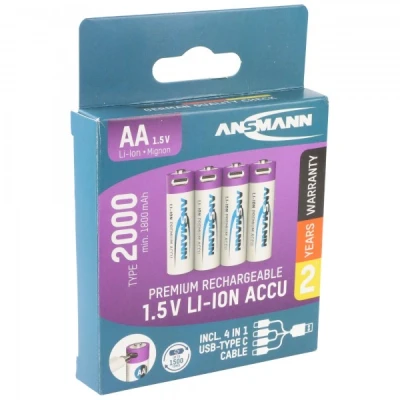 Afbeelding van Ansmann Mignon AA 1,5V lithium ionbatterijen, min. 1800mAh typ
