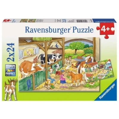 Afbeelding van Ravensburger Puzzel Vrolijk Boerderijleven 2X24 Stukjes