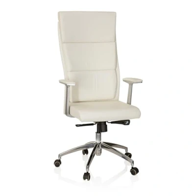 Afbeelding van Directiestoel Met Armleuning Leder Ivoor Ergonomisch