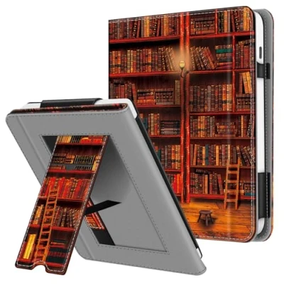 Afbeelding van Fintie Hoes compatibel met Tolino Vision 6 2021 / Kobo Libra 2 kickstand beschermhoes kaartenvak polsband en automatische slaap /waakfunctie, (Z De Bibliotheek)