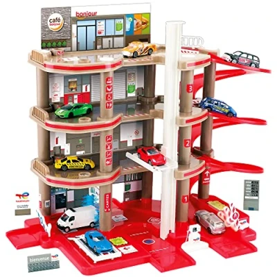 Afbeelding van Total Starlux 401006 Super Garage met servicestation compleet 4 niveaus, vanaf 3 jaar, gemaakt in Europa