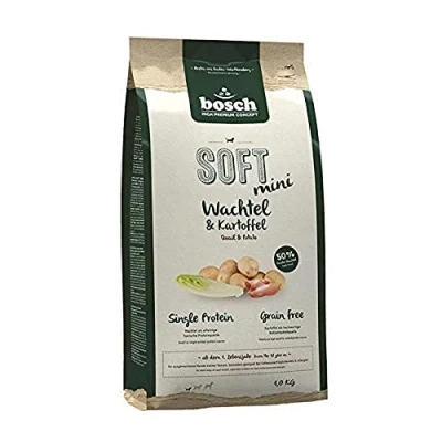 Afbeelding van bosch Tiernahrung Hpc Soft Mini Quail &amp; Potato Halve Hondenvoer Voor Volwassen Honden Kleine Rassen Enkel Eiwit Graanvrij 1 kg (1er pack) Kwartel aardappel