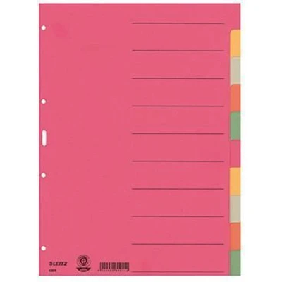 Afbeelding van Leitz 4359 Register A4 Karton Meerdere kleuren 10 tabbladen