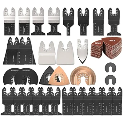 Afbeelding van 72 delige oscillerende zaagbladenset, set, messen, multitool, accessoires voor hout, Fine Multimaster Makita Einhell
