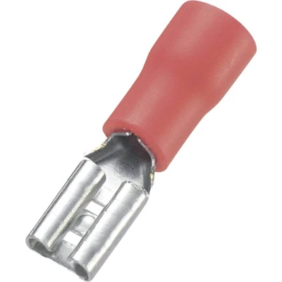 Afbeelding van TRU COMPONENTS 745098 Platte stekker (female) Insteekbreedte: 2.8 mm Insteekdikte: 0.5 180 Deels geïsoleerd Rood 1