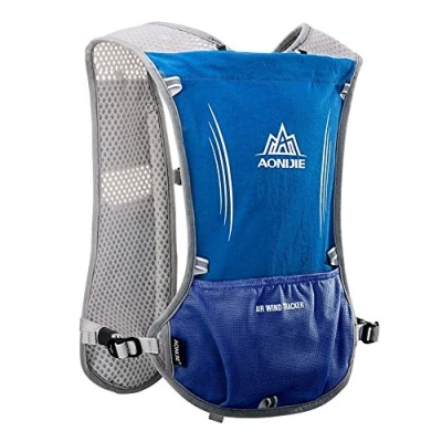 Afbeelding van AONIJIE Hydration Pack Rugzak 5L Running Vest Lichtgewicht voor Fietsen Buiten Trail Marathon Race Mannen &amp; Vrouwen (Blauw)
