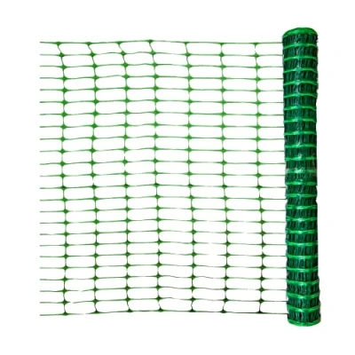Afbeelding van horizont Afsluithek van kunststof, 50 m lang, 1 hoog, groen, beweegbaar begrenzingshek zonder stroom, flexibel, mobiel net voor de tuin, veiligheidshek