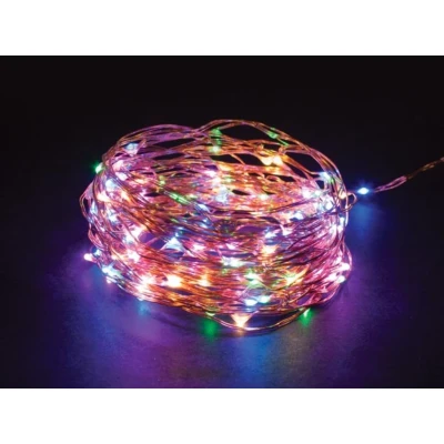 Afbeelding van Microlight LED 12m 120 Veelkleurige Lampen Koperdraad 4,5 V