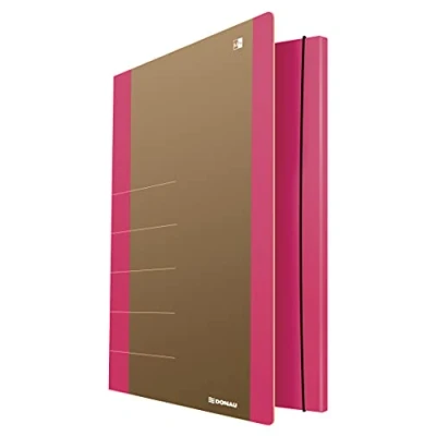 Afbeelding van Donau Life 2060001FSC 30 map met elastiek karton/karton, gewicht 500 g/m2, 3 kleppen DIN A4, roze, verzamelmap documentenmap inslagmap voor kantoor, school en thuis, FSC® gecertificeerd