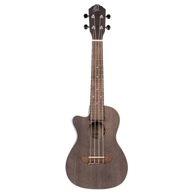 Afbeelding van Ortega RUCOAL CE L Earth Series concert Size Ukulele Coal Black linkshandige elektrisch akoestische ukelele