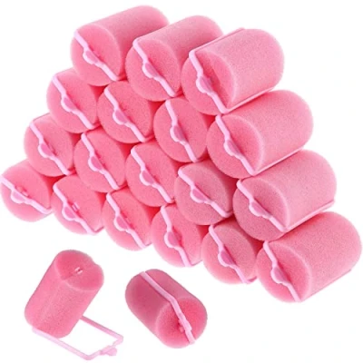 Afbeelding van 18 stuks haarrollen van badstof, 40 mm, haarkrulspelden zacht schuim, grote maat, voor vrouwen en kinderen (40 mm)