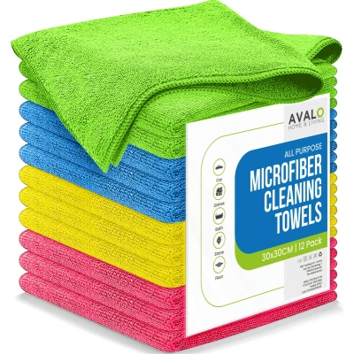 Afbeelding van Avalo Microvezeldoekjes 12 Stuks 30 x cm Wasbaar Schoonmaakdoekjes Schoonmaak / Auto