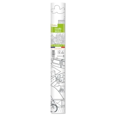 Afbeelding van Avenue Mandarine GY083C Graffy Roll om in te kleuren, posterpapier 90 g, rollen 5 m x 0,35 m, geschikt voor vilt en schrijfstiften, 1 stuk, milieuvriendelijke stad