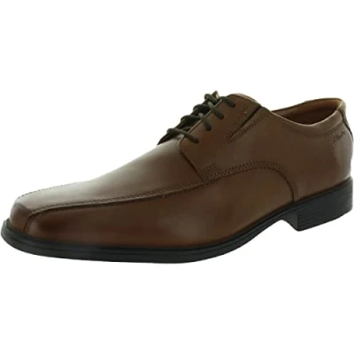 Afbeelding van Clarks Tilden Walk Oxford stof voor heren, Donker bruin, 44 EU Breed
