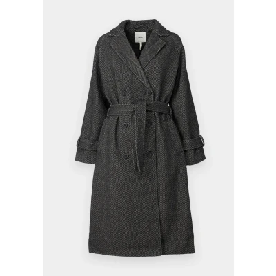 Afbeelding van Object OBJKEILY L/S COAT NOOS, Medium Grey Melange/Patroon: Black Herringbone, 36