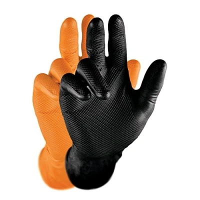Afbeelding van Grippaz 246 Nitril beschermende handschoenen, werkhandschoenen, oranje, maat XL (50 stuks)