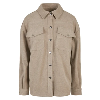 Afbeelding van Urban Classics Ladies Classic Overshirt Jas, Dames, Maat: XXL, Lighttaupe