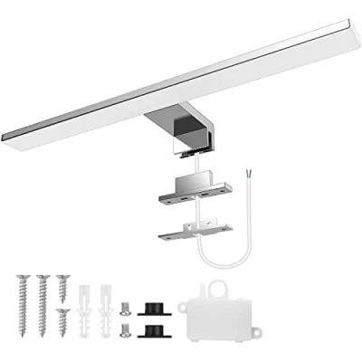 Afbeelding van Aourow LED Badkamer Spiegel licht Spiegellamp 10W 820lm 40cm koud wit 6500K,Badkamer Wandlamp/Badkamerlamp/IP44 230V,LED Kastverlichting van Roestvrij Staal, Productlengte