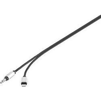 Afbeelding van Renkforce RF 3432028 Apple Lightning / Jackplug Audio Aansluitkabel [1x dock stekker 1x male 3,5 mm] 1.20 m Zwart Aluminium