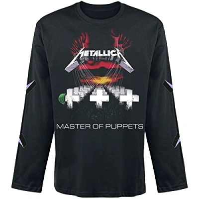 Afbeelding van Metallica Master Of Puppets Shirt met lange mouwen zwart L 100% katoen Band merch, Bands, Duurzaamheid