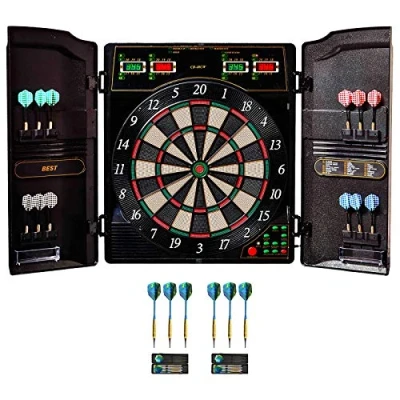 Afbeelding van Best Sporting Oxford 1.0 Elektronisch dartbord met led dartautomaatkast 12 dartpijlen, reservetips en adapter (Oxford + 6 dartpijlen in etui)