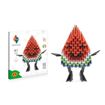 Afbeelding van Origami 3D Mooie papiersculptuur met gepatenteerde onderdelen en begrijpelijke bouwhandleiding (mogelijk niet beschikbaar in het Nederlands), vanaf 8 jaar (watermeloen)