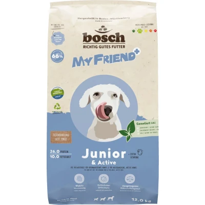 Afbeelding van Dubbelpak 2 x 12kg My Friend+ Dog Junior &amp; Active hondenvoer droog
