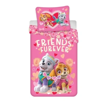 Afbeelding van Brandmac Beddengoed Paw Patrol Stella en Everest, 100% katoen, roze, voor klein bed, dekbedovertrek 100 x 135 cm + kussensloop 40 60