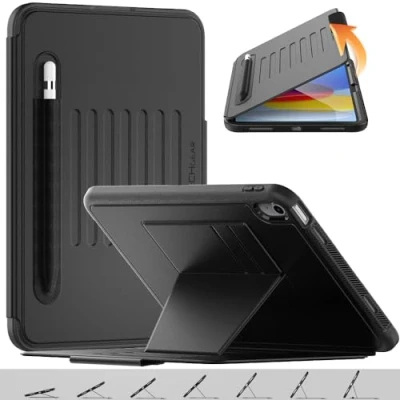 Afbeelding van TECHGEAR Enduro Case Voor Apple iPad 10e Generatie 10.9&quot; / 10 2022 Stoer &amp; Robuust Sterke Magnetische Flip [Sleep/Wake] Valbestendige Cover [Multi Hoek Stand] Potlood Houder Kaartsleuf,