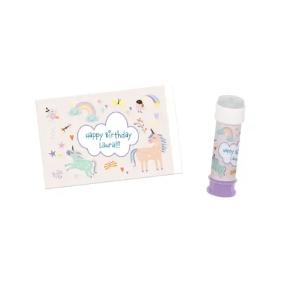 Afbeelding van Folat 68355 Bellenblaas Sticker Unicorns &amp; Rainbows 6 stuks