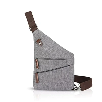 Afbeelding van FANDARE New Sling Bag Schoudertas Crossbody Sport Party Reizen Draagbare Anti Theft Mannen Waterdicht Polyester, grijs., L, Vrijetijdsrugzak
