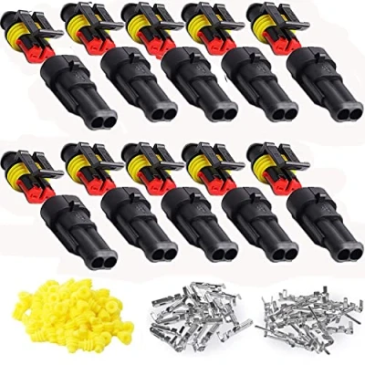 Afbeelding van RUNCCI YUN Set van 10 waterdichte snelkoppelingen, kabelconnectoren stekkers, voor auto&#039;s, vrachtwagens, kajakken, boten, scooters, motorfietsen, 2 polig x stuks