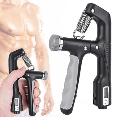 Afbeelding van Handtrainer onderarmtrainer: vingertrainer met telfunctie 10 100 kg instelbare handgrip onderarmen gereedschap vingerhalter trainingsapparaat grijpkracht trainer voor fitness