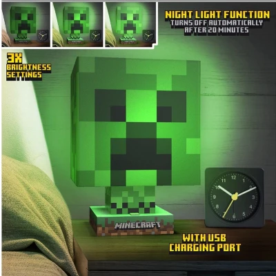 Afbeelding van Minecraft: Creeper Icon Lamp with USB Charger