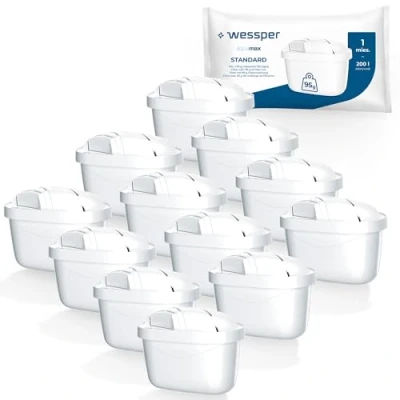 Afbeelding van Wessper Waterfilterpatronen compatibel met BRITA waterfilter Maxtra/ Maxtra+, 12 stuks