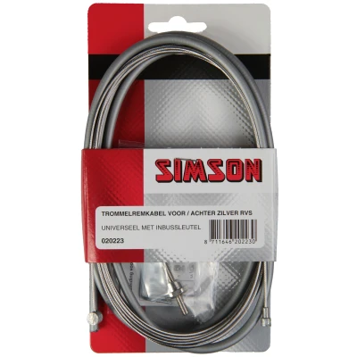 Afbeelding van Simson Trommelremkabelset RVS grijs