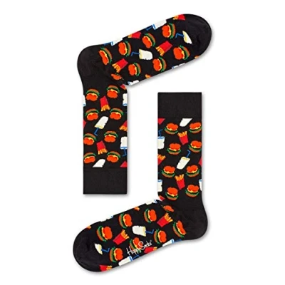 Afbeelding van Happy Socks Hamburger Junkfood Zwart/Multi Unisex Maat 36 40