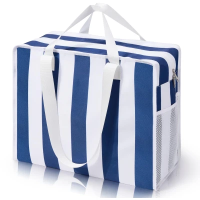 Afbeelding van Ibenzoa® Ruime en Waterdichte XXL Strandtas voor Familiegebruik met Ritssluiting Opbergvakken