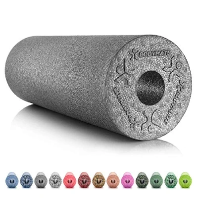 Afbeelding van BODYMATE professionele Fasciarol STANDARD middelhard Lengte 45 cm Diameter 15 met gratis e book Carbon grey