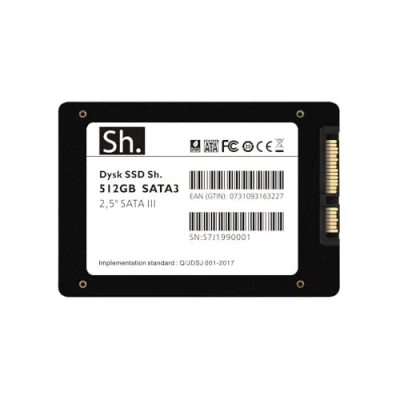 Afbeelding van Sh. SSD 512GB SATA3 2,5&quot; SATA III(6Gb/s) Solid State Drive, internal voor Laptop, PC, 3 jaar garantie