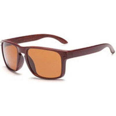 Afbeelding van Hidzo Houten Zonnebril Wayfarer Bruin UV 400 In brillenkoker